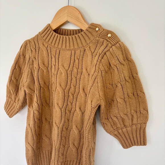 Janie and Jack Tan Brown Cable Knit Sweater Top Girls 8 - Picture 3 of 8